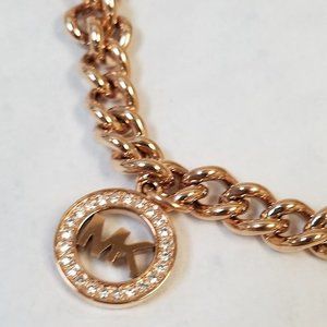 NIB Michael Kors MK Logo Rose Gold Bracelet